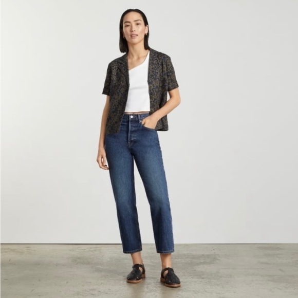 NWT EVERLANE Linen Floral Top - Picture 4 of 5